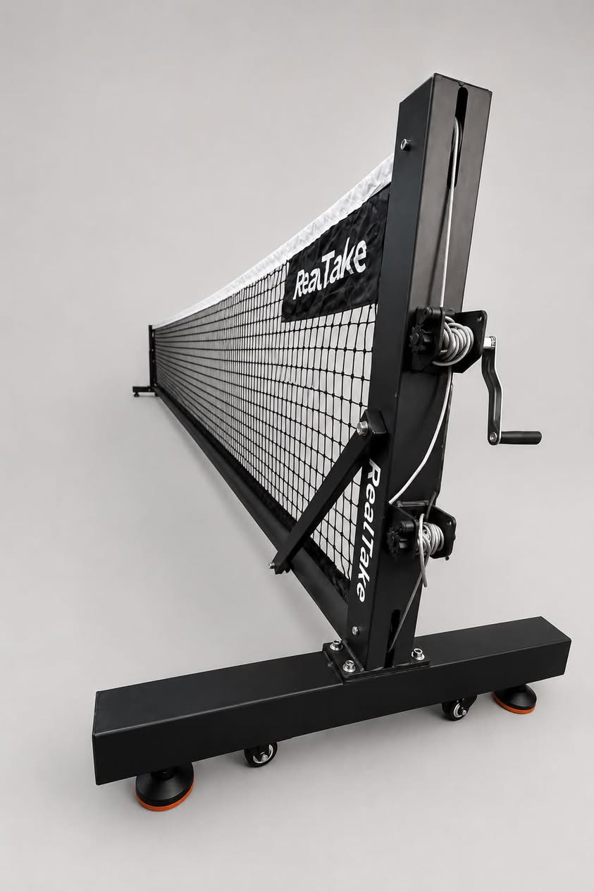 RealTake portable pickleball net system